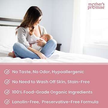 Organic Nipple Butter for Breastfeeding Mothers | Lanolin Free Nipple Cream, Safe for Nursing Moms & Babies | No Need to Wash Balm for Dry Skin & Breast Feeding, Breastfeeding Essentials, 2oz.