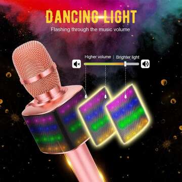 BONAOK Karaoke Mic with LED Lights