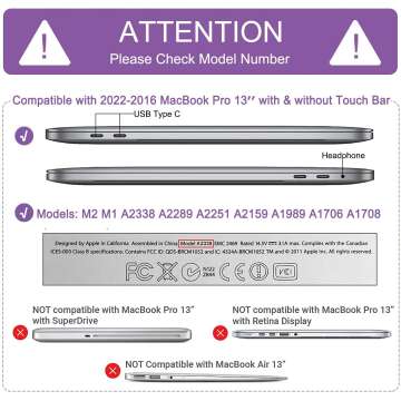 Anban Compatible with MacBook Pro 13 inch Case 2022 2021 2020 2019 2018 2017 2016 M2 M1 A2338 A2251 A2289 A2159 A1989 A1706 A1708, Glitter Laptop Hard Shell Case + Keyboard Cover + Screen Protector