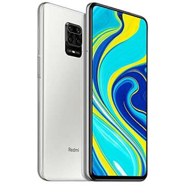 Xiaomi Redmi Note 9S (128GB, 6GB) 6.67", 4K , Dual SIM GSM Unlocked 4G LTE (T-Mobile, AT&T, Metro, Cricket) International Model (Glacier White, 128GB + 128GB SD + Case Bundle)