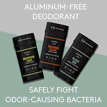 Barrel and Oak - Aluminum-Free Deodorant Variety Pack, Deodorant for Men, Natural Fragrance, 3 Essential Oil-Based Scents, For Sensitive Skin, No Clothing Stains, Vegan (2.7 oz Per Deodorant, 3-Pack)