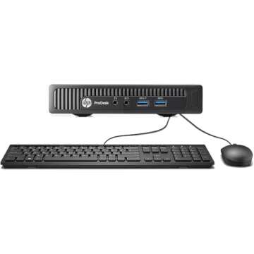 HP 600 G1 Mini Computer Desktop PC w/ 24in LCD FHD Monitor, 600G1 Micro PC Computer i5 up to 3.60 GHz, 16GB RAM, 512GB SSD, RGB Keyboard, DP Cord, Win10 pro(Renewed)