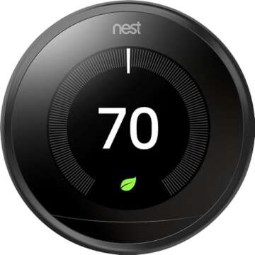 Google Nest Learning Thermostat 3rd Generation, Compatible with Alexa - Black (Renewed)