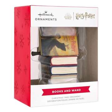 Hallmark Harry Potter Stacked Books with Wand Christmas Ornament,Resin, 2.23 x 2.75 x 2.28 inches, (0002HCM9130)