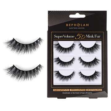 Lashes Mink Natural False Eyelashes - Bepholan Fake Eyelashes Natural Look 3-Pack Cat Eye Lashes Manga Eyelashes Fluffy,XMZ210