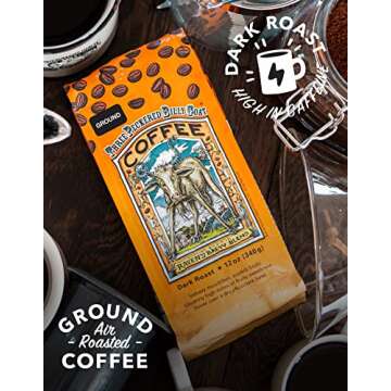 Raven's Brew Coffee Three Peckered Billy Goat, 12 Ounce - Dark Roast - Full Body with a Long Sweet Finish (Ground, 12 oz)