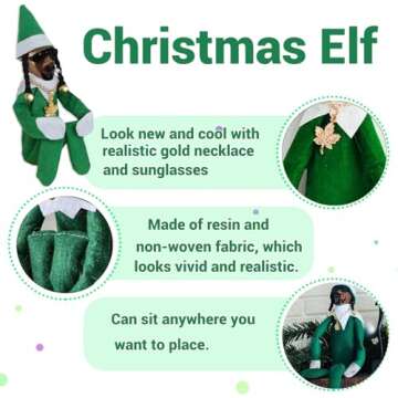 11in Handmade Christmas Elf Decoration for Holiday Fun