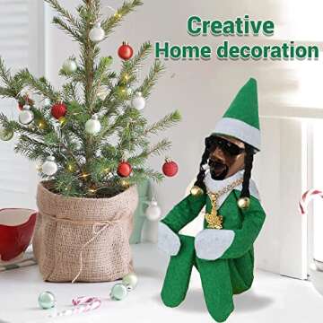 11in Handmade Christmas Elf Decoration for Holiday Fun