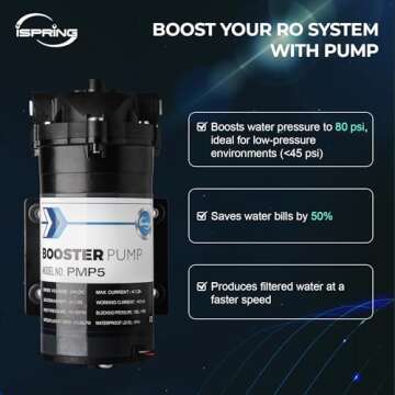 iSpring RCC7P-AK, NSF/ANSI 58 Certified, 6-Stage Reverse Osmosis System Under Sink Alkaline Water Filter and Pump, RO Drinking Water Filtration System, Easy Top-Mounted Faucet Design with U.S. Patent