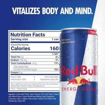 Red Bull Energy Drink - 114mg Caffeine, Taurine & B Vitamins, 24 Pack