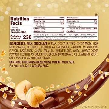 3 Count, Ferrero Rocher Premium Gourmet Milk Chocolate Hazelnut, Individually Wrapped Candy for Gifting, 1.3 oz