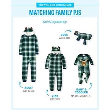 The Children's Place Baby Kids One Piece Family Matching, Holiday Pajama Sets, Fleece, Moose Plaid, Large