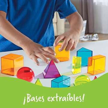 Learning Resources View-Thru Geometric Solids - Geometric Shapes, Back to School Supplies Must Haves, Math Teacher Supplies