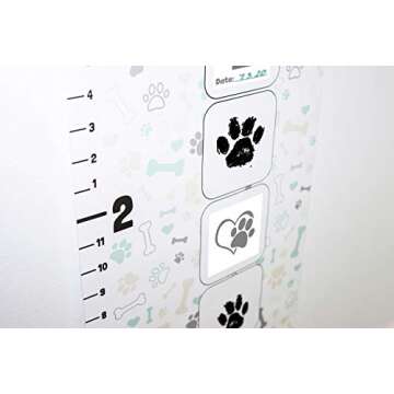 bricobe Paw Print Stamp Pad with Chart - A Dog Paw Print Kit with Puppy Growth Chart, Pet Safe Ink Pads to Make Memories, Celebrate Pet Birthday, Dog Gotcha Day and More, Puppy Essentials (Teal Blue)