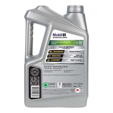 Mobil 1 Advanced Fuel Economy Full Synthetic Motor Oil 0W-20, 5 Quart