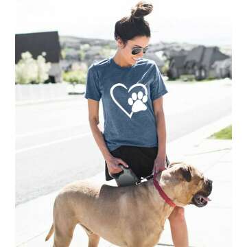 Cute Paw Love Shirt for Dog Moms - Short Sleeve Tee