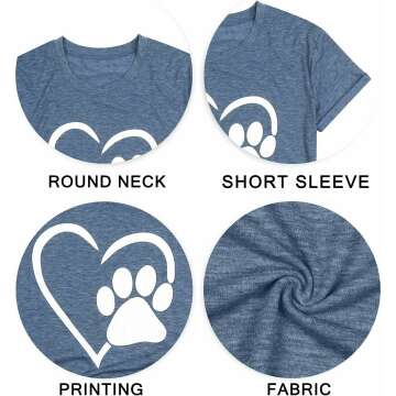 Cute Paw Love Shirt for Dog Moms - Short Sleeve Tee