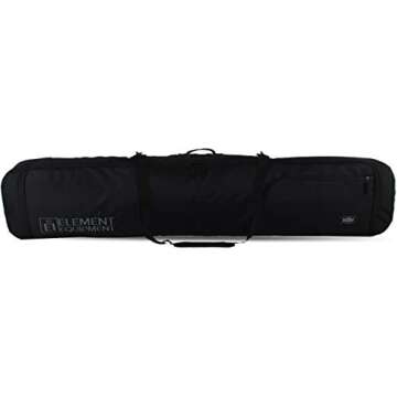 Element Equipment Deluxe Padded Snowboard Bag - Premium High End Travel Bag Black Ripstop 157