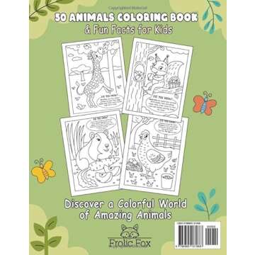 50 Animals Coloring Book & Fun Facts for Kids: Discover a Colorful World of Amazing Animals (Educational Coloring Books for Kids by Frolic Fox)