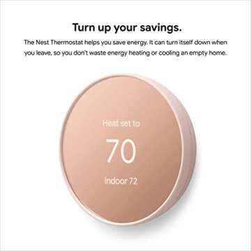 Google Nest Thermostat - Smart Thermostat for Home - Programmable Wifi Thermostat - Sand (Renewed)