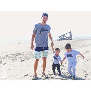 Mens Daddy Shark T Shirt Cute Funny Family Cool Best Dad Vacation Tee for Guys Mens Funny T Shirts Dad Joke T Shirt for Men Funny Shark T Shirt Novelty Dark Grey XL