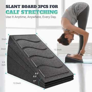 Slant Board for Calf Stretching, 5 Adjustable Angles Incline Board for Squat Wedge, 480 lbs Weight Capacity Calf Stretch Yoga Foam Wedge for Exercise, Squat, Ankle Mobility & Physical Therapy