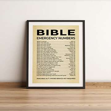 Emergency Numbers Print for Home Office & Church