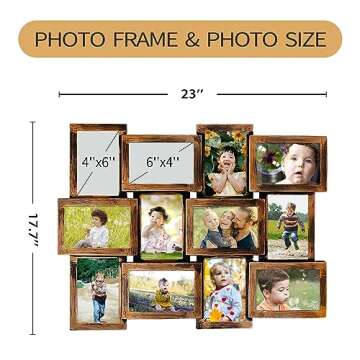 12 Opening 4x6 Collage Picture Frame for Wall