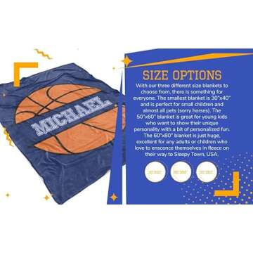 Personalized Custom Basketball Fleece and Sherpa Throw Blanket for Kids Youth Basket Ball Indoor Outdoor Blankets Boys Girls Toddler Mini Hoop Fans Toys Apparel