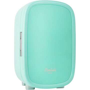 Cooluli Beauty Fridge for Skin Care - 12 Liter Mint Green Personal Mini Fridge for Bedroom & Bathroom - Ideal for Skincare, Makeup & Cosmetic Products Storage - for Women & Teen Girls Room