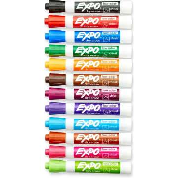 EXPO Low Odor Dry Erase Markers 16 Count Chisel Tip