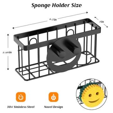 Murlong Smiley Face Sponge Holder & Sink Organizer Caddy