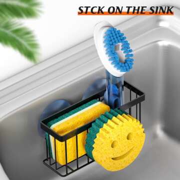 Smiley Face Sink Sponge Holder with Suction Cups