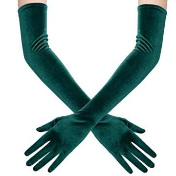 BABEYOND Long Opera Party Gloves - 1920s Flapper Gatsby Costume Accessories Velvet Tea Party Elbow Gloves