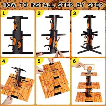 3 Tier Basketball Party Decorations Cupcake Stand Basketball Theme Party Favors Cupcake Holder Basketball Sports Theme Cupcake Holder for Teenagers Basketball Sports Birthday Party Supplies Decor