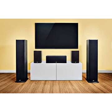 Polk Audio T15 Bookshelf Speakers - 100W Home Theater with Deep Bass