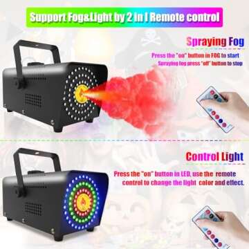 Fog Machine With 72 LEDs - Perfect For Halloween Events