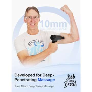 BOB AND BRAD T2 Massage Gun, Percussion Muscle Massage Gun Deep Tissue with 10MM Amplitude, Upgraded 4000 mah Battery Handheld Electric Massager for Athletes Pain Relief, FSA and HSA Eligible