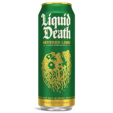 Liquid Death Severed Lime Sparkling Water 8-Pack – Refreshing Agave Sweetened Drink