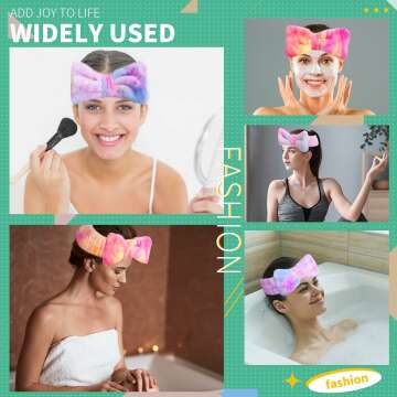 WSYUB Spa Headband,Makeup Headband, Bow Headband for Washing Face, Teen Girls Fuzzy Skincare Headbands, Skincare Headbands, Hair Bands for Women