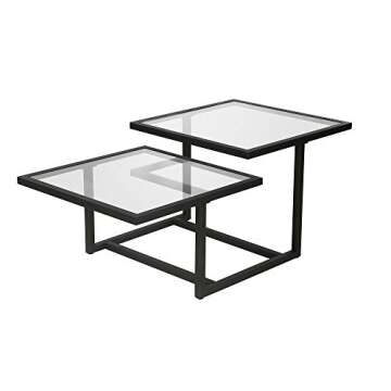 Henn&Hart 43" Wide Square Coffee Table in Blackened Bronze, Modern coffee tables for living room, studio apartment essentials