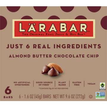 Larabar Almond Butter Chocolate Chip Vegan Bars, Gluten Free, 6 Pack