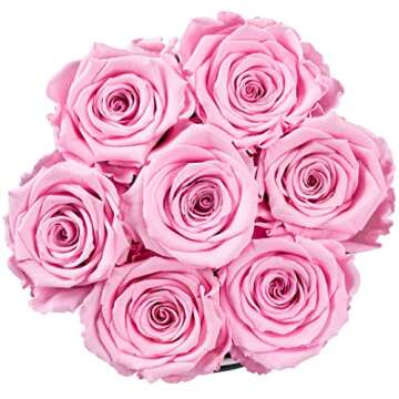 SOHO FLORAL ARTS | Roses Preserved Flowers | Genuine Roses that Last for Years | Flowers for Delivery Roses in A Box (White Box, Pink Roses) | Mothers Day Gifts