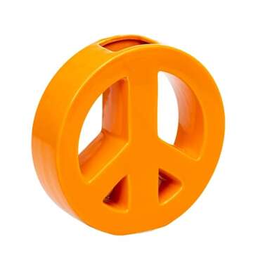 Peace Vase - Hand-Crafted Ceramic Vase - One of a Kind - Beautiful Home Decor - Durable and Timeless - Versatile Elegance - The Original Peace Vase - Elevate Your Home! (Orange)