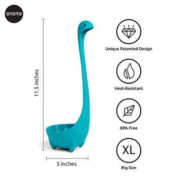 OTOTO The Original Nessie Ladle - Soup Ladle, Funny Kitchen Gadgets, Loch Ness design, Cooking Gifts for Mom - Cute and Practical Kitchen Utensils - Unique Gifts for Women