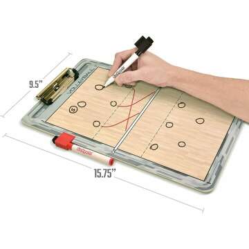 GoSports Dry Erase Coaches Board with Pens