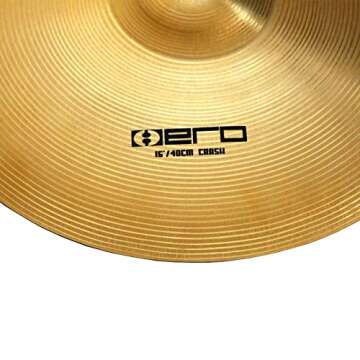 Arborea Cymbal Crash Cymbal Hero Brilliant Finish Bright Sound 16 inch Drum Cymbal For Practice (16"Crash）