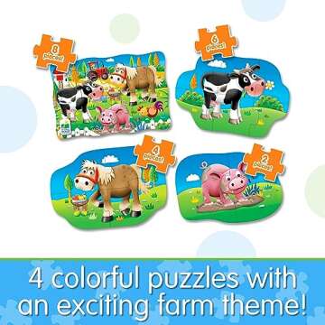 The Learning Journey: My First Puzzle Sets 4-In-A-Box Farm – Farm-Themed Puzzle Sets - Educational Toddler Toys & Activities for Children Ages 2-5