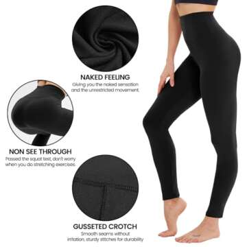 GAYHAY High Waisted Leggings for Women - Soft Opaque Slim Tummy Control Printed Pants for Running Cycling Yoga