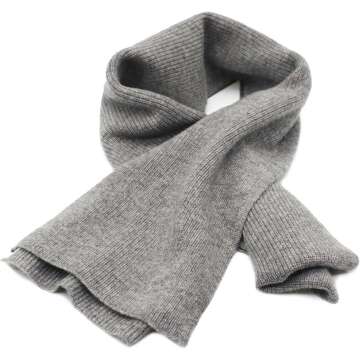 Classic Ribbed Cashmere Scarf for Unisex Winter